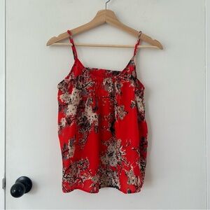 KIMCHI BLUE FLORAL RED CAMISOLE SIZE M